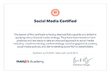 Hubspot社交媒体认证